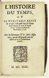 DU PORTAIL, NICOLAS JOHANNES, Sieur. L''Histoire du Temps; ou Le Véritable Récit de ce qui s''est passé dans le Parlement. 1649